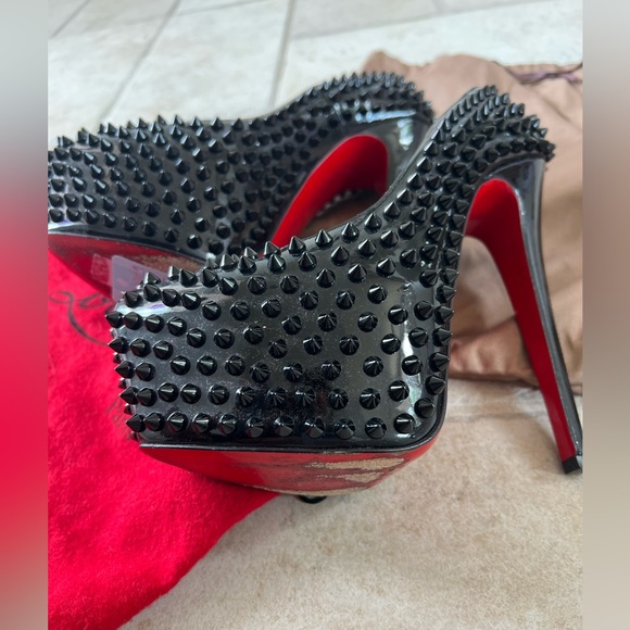 Christian Louboutin platform high heel black spike heels size 36 - Picture 3 of 7
